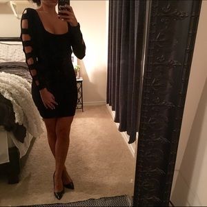 Body Con Cutout Black Dress