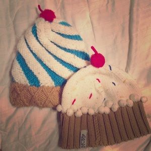 Cupcake and ice cream beanies.