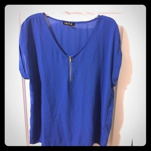 Blue sheer blouse