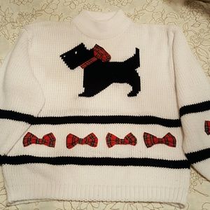 UGLY CHRISTMAS SWEATER!  SCOTTIE WITH BOWS!