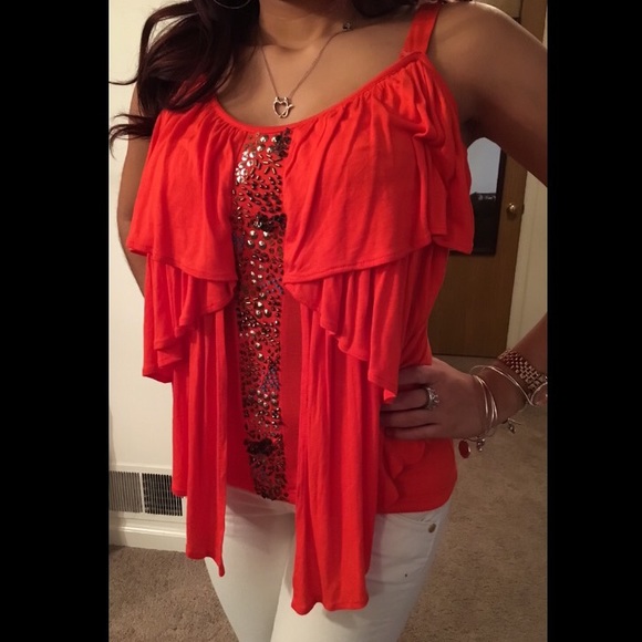 Arden B coral tank top - size XS