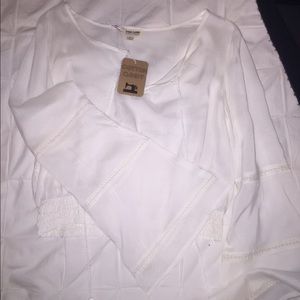 Cotton Candy crop peasant blouse