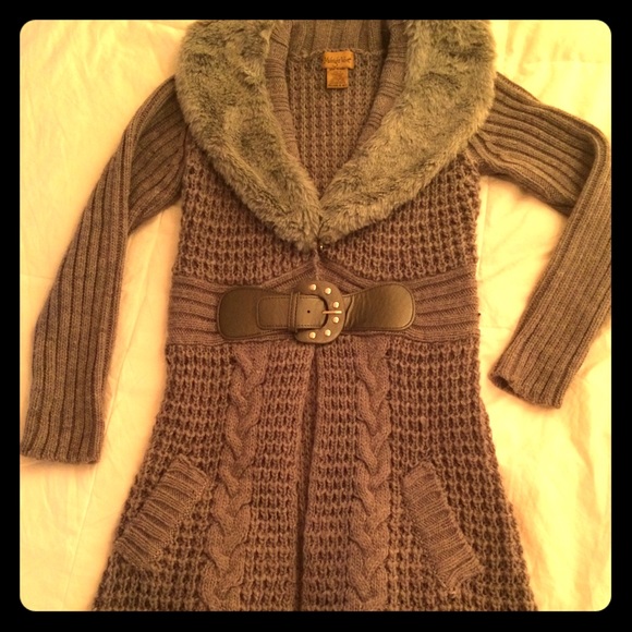 Faux Fur Sweater coat