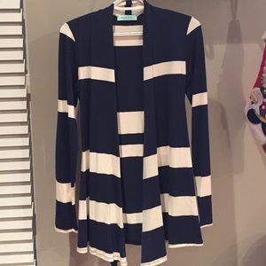 Navy and ivory cardigan