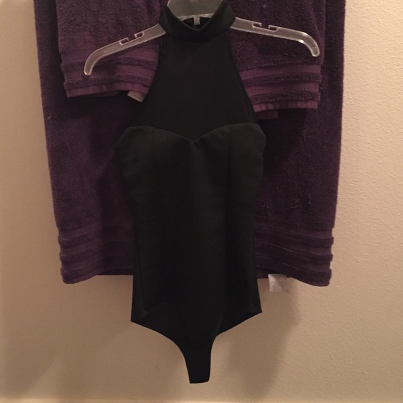 Black bodysuit with mesh detailing