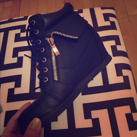 Leather Sneaker Wedges