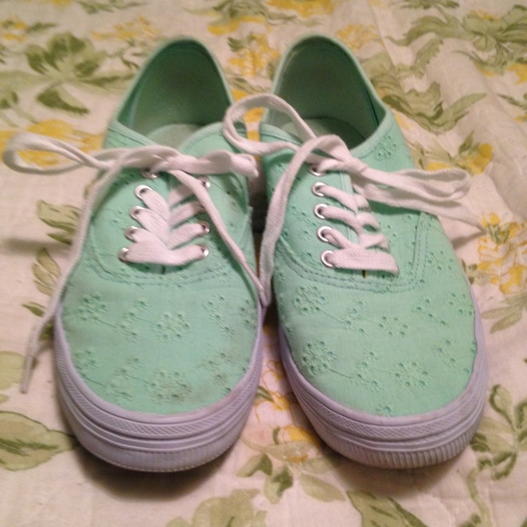 Mint Green Floral Shoes