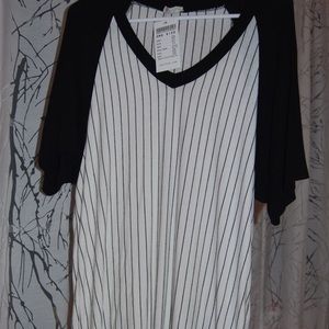 Baseball striped T-shirt dress