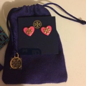 Tory burch heart symbol earrings