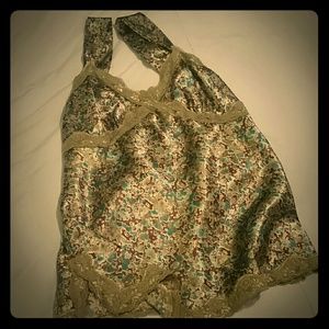 Metallic Floral Sleeveless Blouse