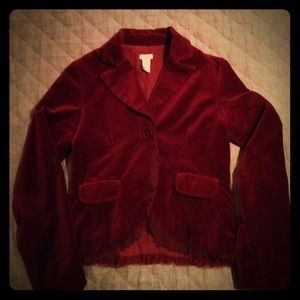 Red velvet Jacket from Anthropologie