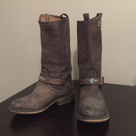 Steve Madden grey/black biker boots