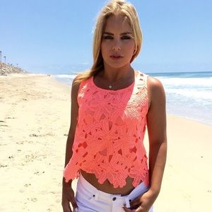 Coral crop top- never worn