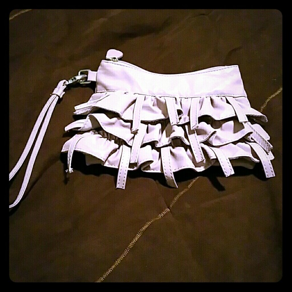 Lavender ruffle wristlet