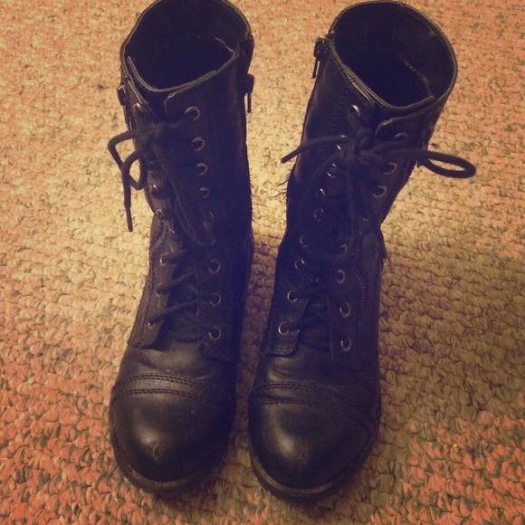 Black combat boots