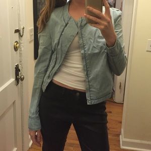 Asymmetrical denim jacket