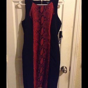 Xoxo red and black snake skin print dress size 12
