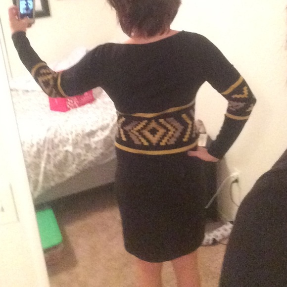 Final sale!! Black and gold sweater dress - Picture 3 of 3