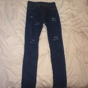 Blue Distressed Denim Jeans