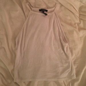 White Ribbed Crop Top