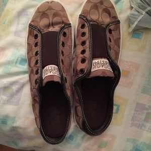 Cute brown Coach sneakers