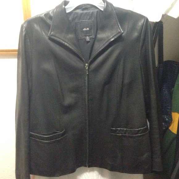 Black soft leather lightweight jacket