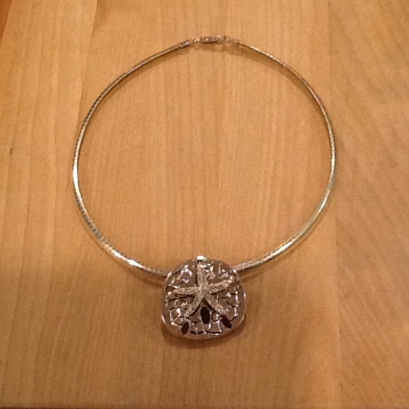 Silver sand dollar necklace