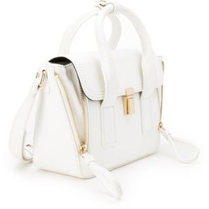 White leather mini bag