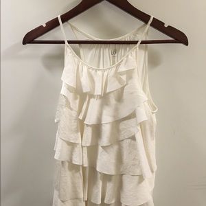 Ruffles LOFT silk tank