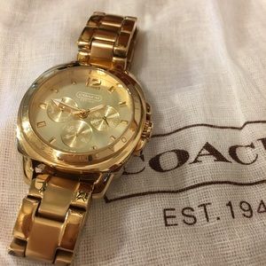 Coach large gold boyfriend watch