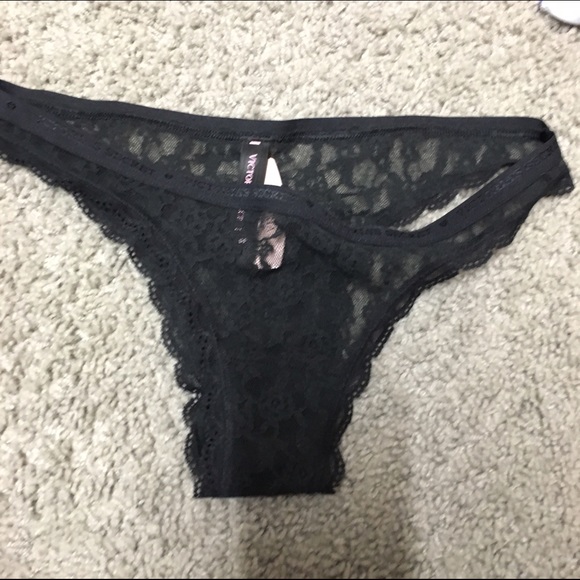 Victoria secret black lace cheekster panties