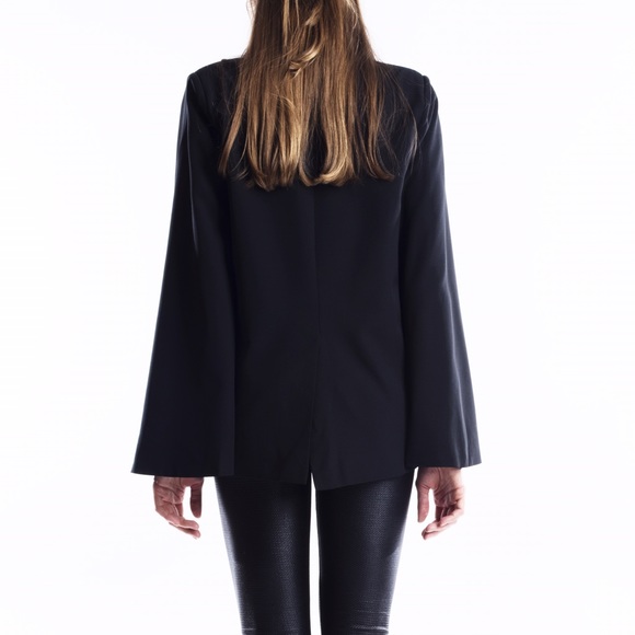 "The Wait" Black Cape Blazer - Picture 3 of 4