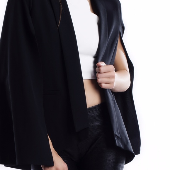 "The Wait" Black Cape Blazer - Picture 4 of 4
