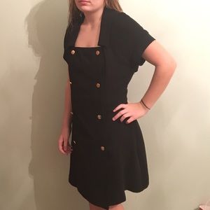 Black dress w/ gold buttons