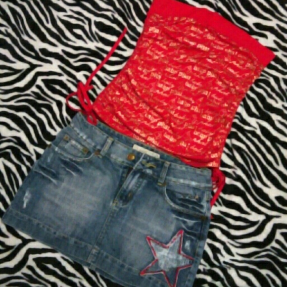 Red tube top
