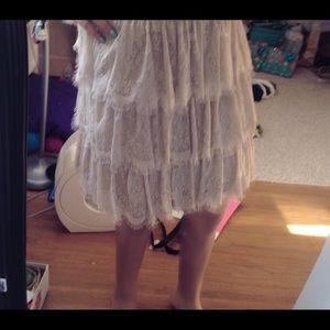 Tan Fossil Layered Skirt