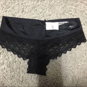 black lace cheekster undies pink Victoria's Secret