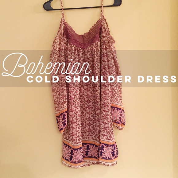 Boho Style Cold Shoulder Dress
