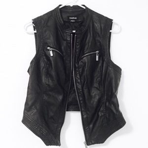 Bebe Faux Leather Moto Vest