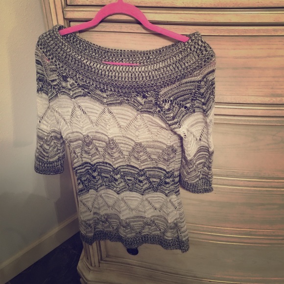 Black white and gray gently used sweater