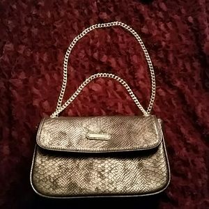 Metallic brown, Anne Klein purse. Faux snake skin
