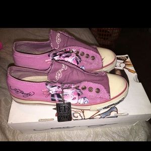 PINK ED HARDY SLIP ON SNEAKERS