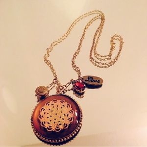 Long gold necklace