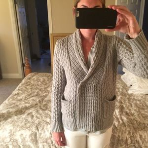 Shawl Collar Gray Sweater
