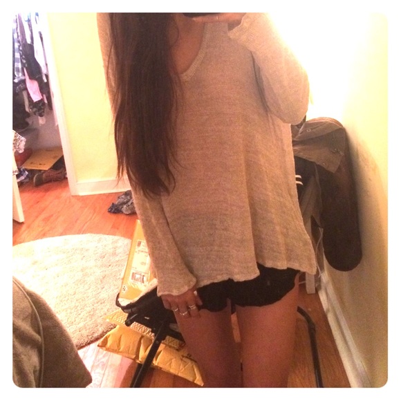 Light brown v neck Brandy sweater