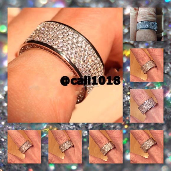 5⭐️ 🆕 320pc Topaz Diamonique White GF Band - Picture 4 of 4