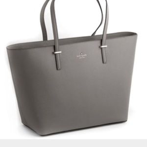 Kate spade gray leather tote 2015