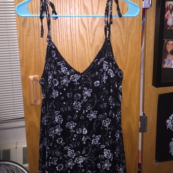 Black and white dress with flower pattern