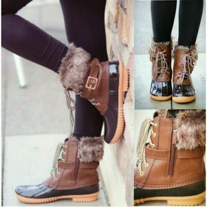 Fur lined duck shoes Clearance