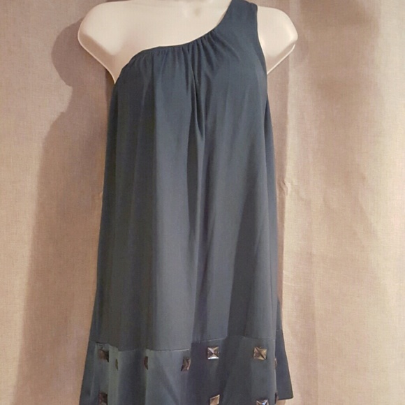 Dresses & Skirts - Forest green one shoulder dress